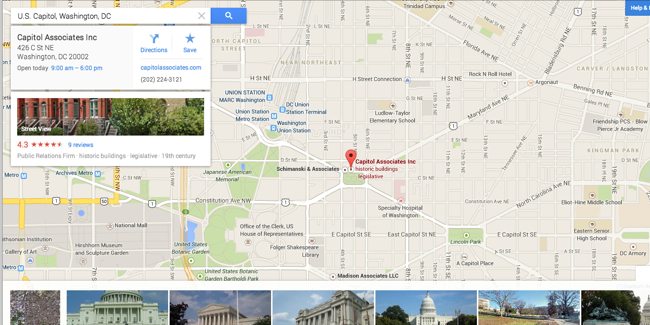Screen shot Google Maps–Washington_1 Screen Grab of Google Maps, US Capitol